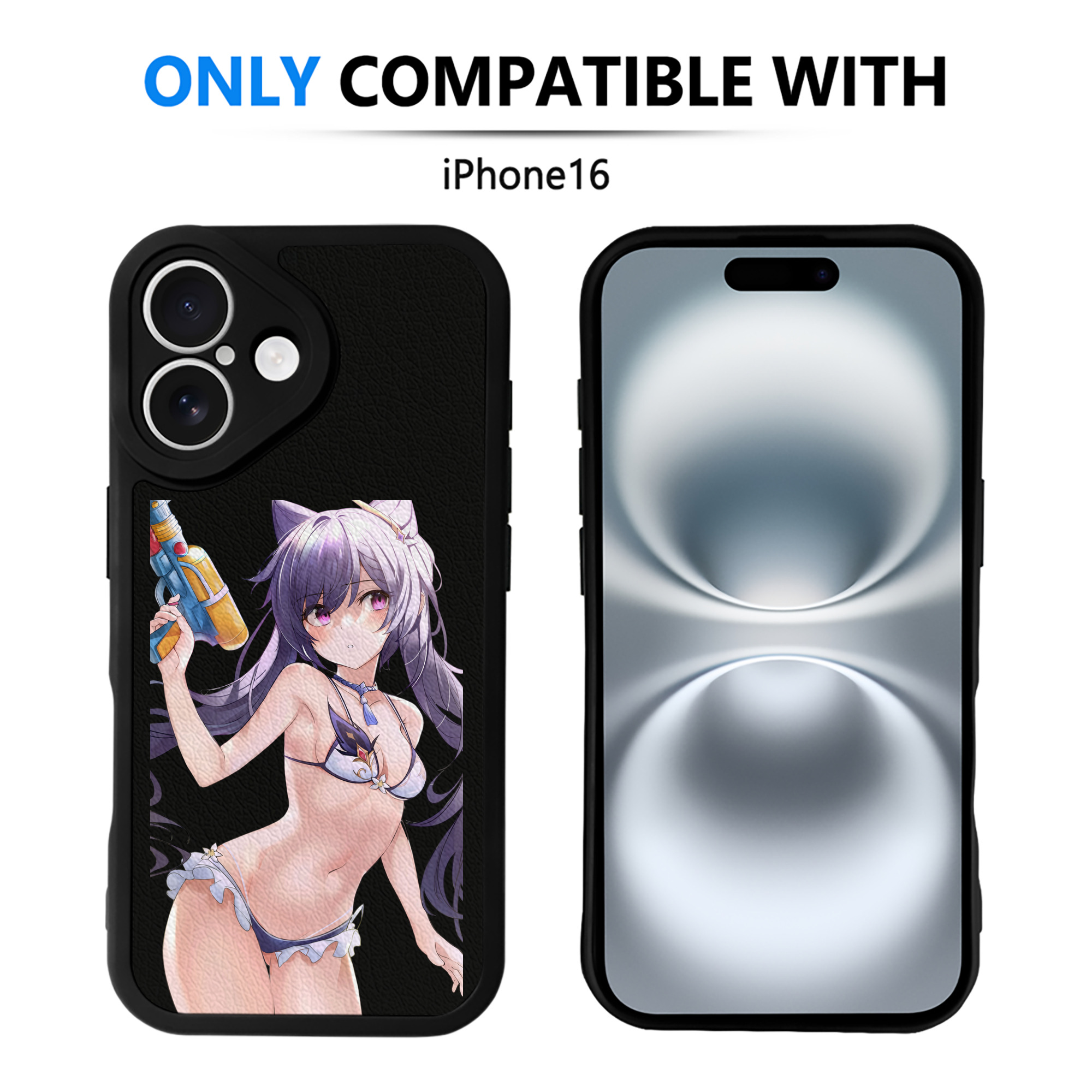 げんし神 刻晴 こくせい genshin Kokusei 【iPhone 16シリーズ対応】シリコンスマホケース（レザー調） 材質：シリコン
